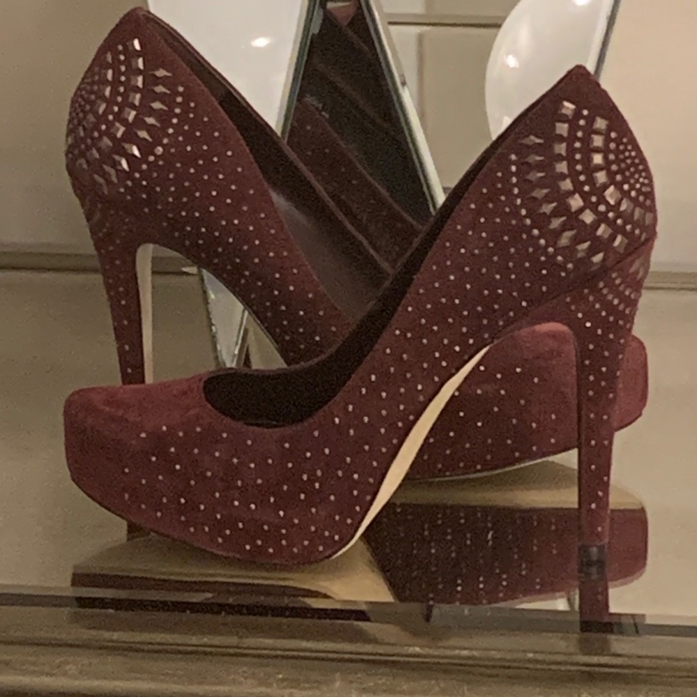 BCBG Burgundy Suede Pump